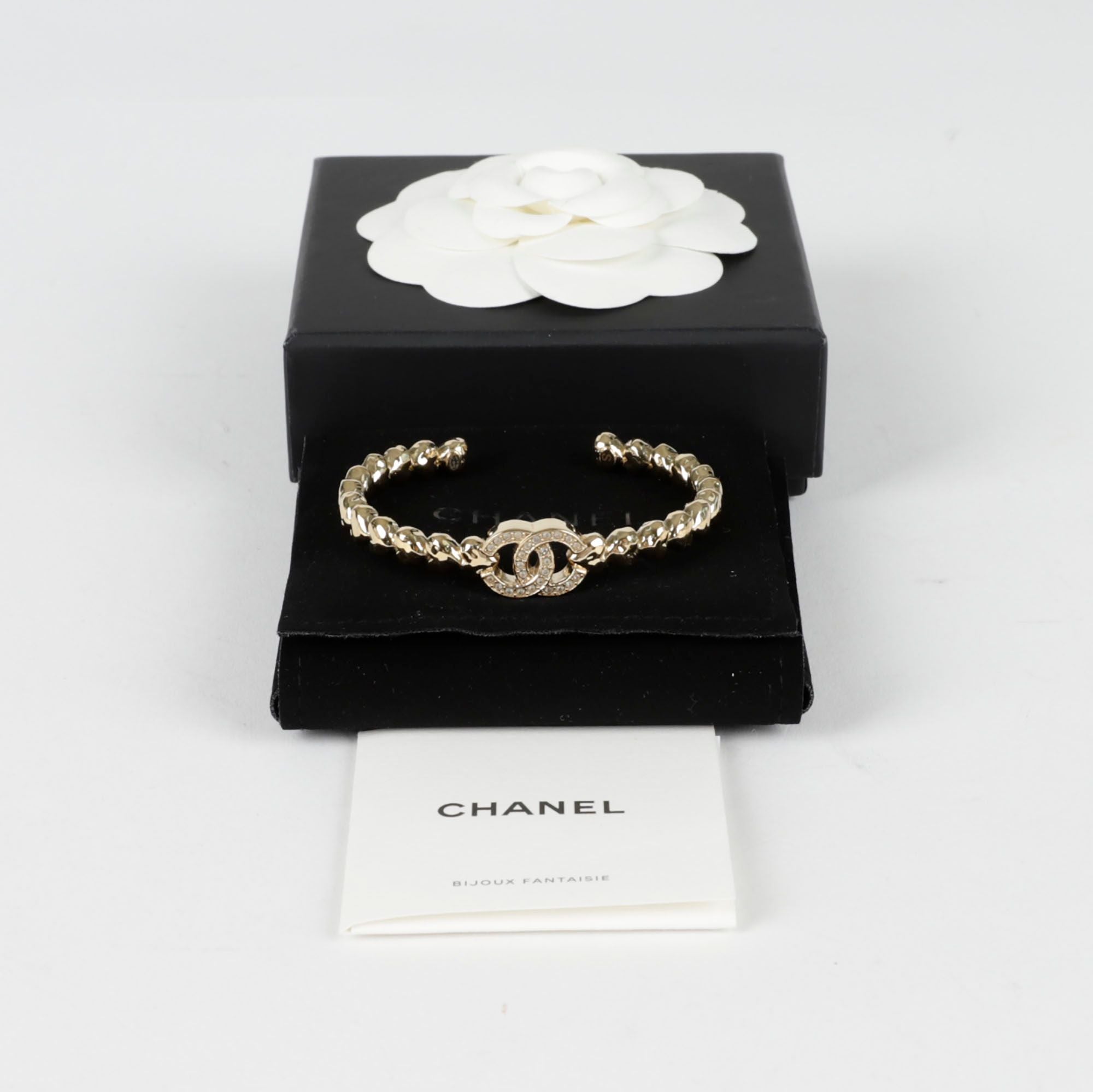 CHANEL CC Logo Bangle Bracelet 115147390