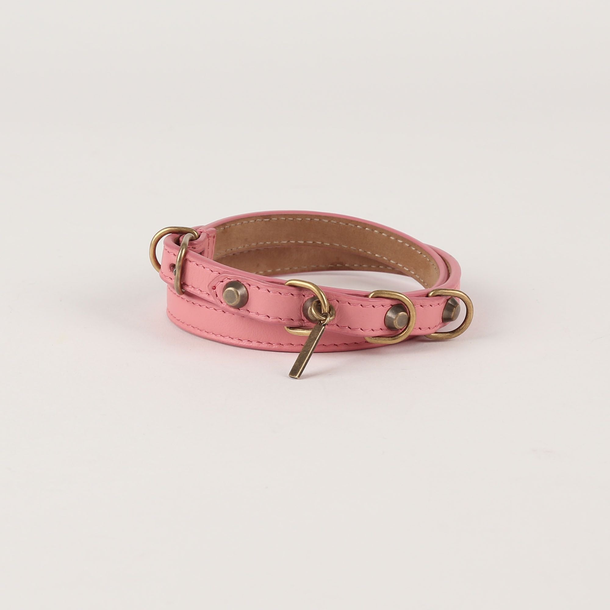 Balenciaga Pink Leather Triple Tour Bracelet 326102 53101415