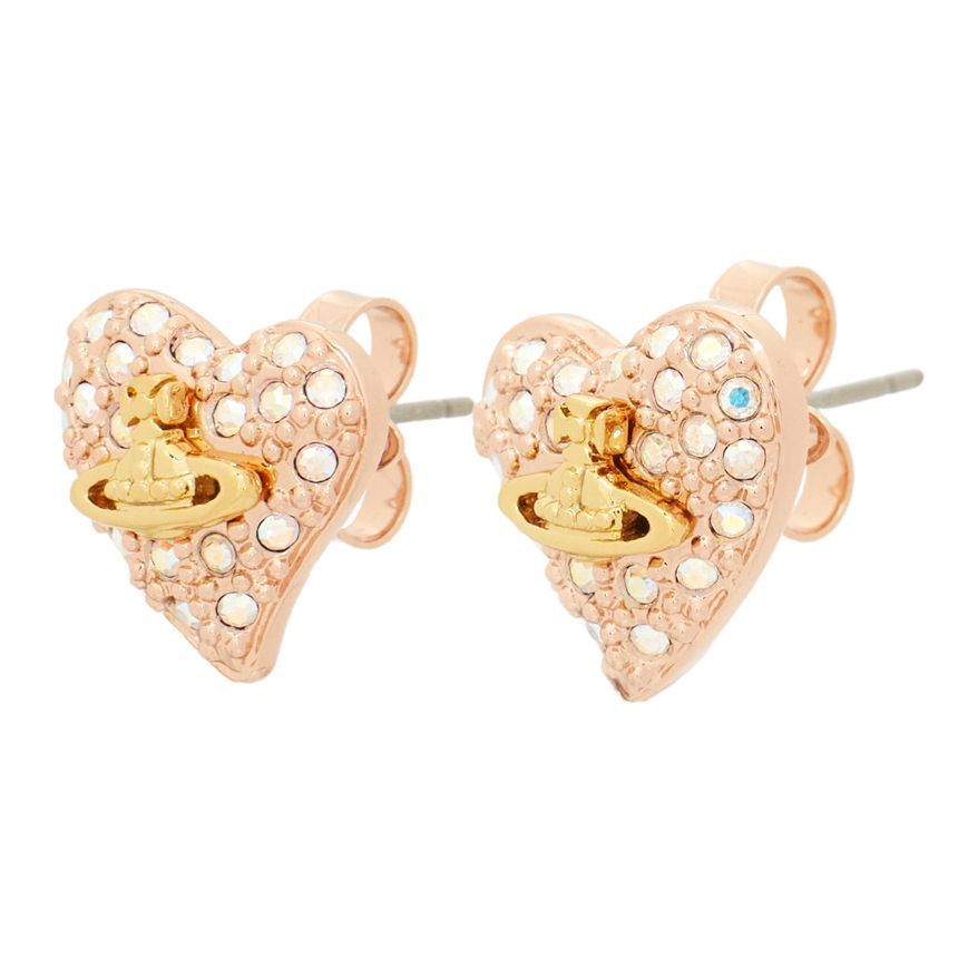 Vivienne Westwood Tiny Diamante Heart Earrings 80369604