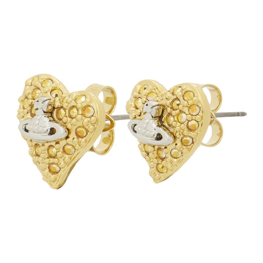 Vivienne Westwood Tiny Diamante Heart Earrings 80369608