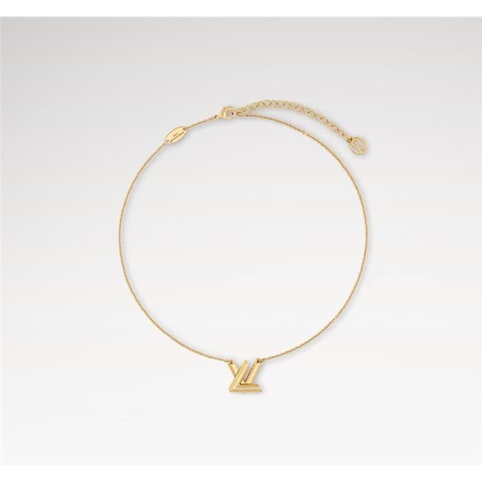Louis Vuitton Twist Necklace LV Emblem Gold M01729 91042113
