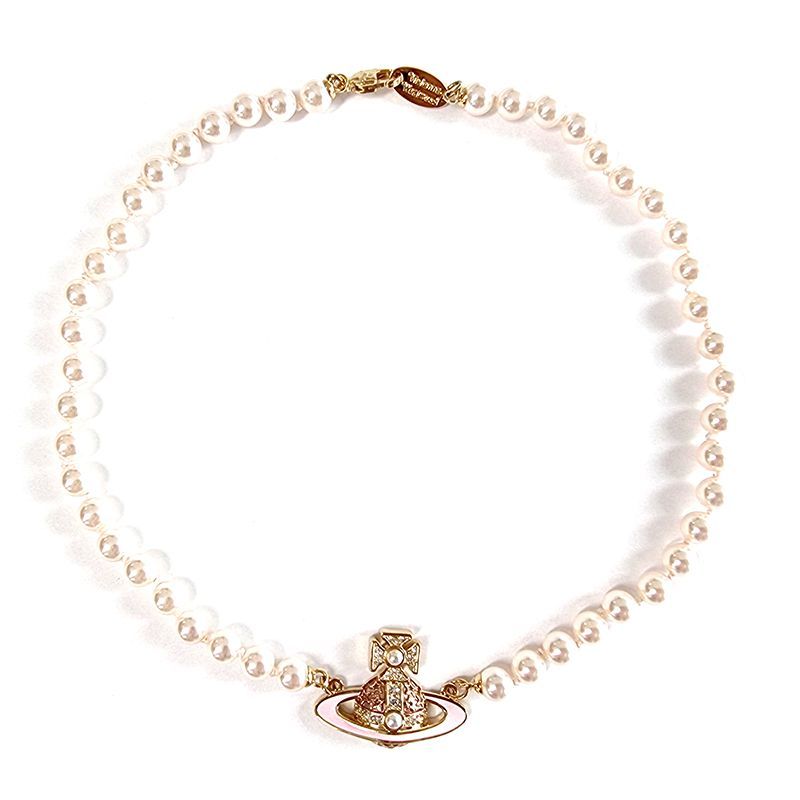 Vivienne Westwood Roxanne Pearl Necklace in Pink Gold 60151772