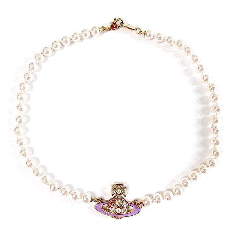 Vivienne Westwood Roxanne Pearl Necklace Lavender 6301011G R634 60151769