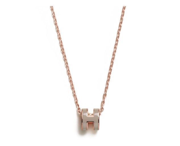 Hermes Mini Pop Hach Necklace H147992FO55 Marron Glace Rose Gold 97291904