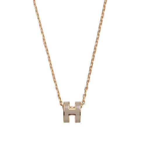 Hermes Mini Pop Hach Necklace H147992F55 Maron Glace Gold 87300536