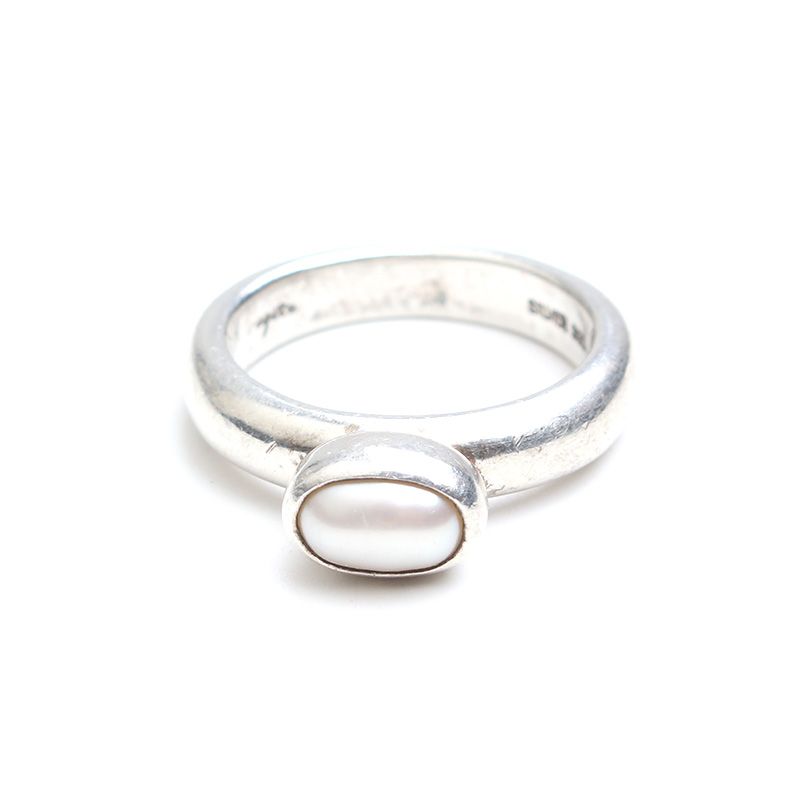 Other Brand Oval Pearl 925 Silver Ring 9 123490079