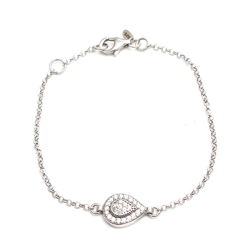 Other Brand 925 Silver Crystal Drop Bracelet 123490223