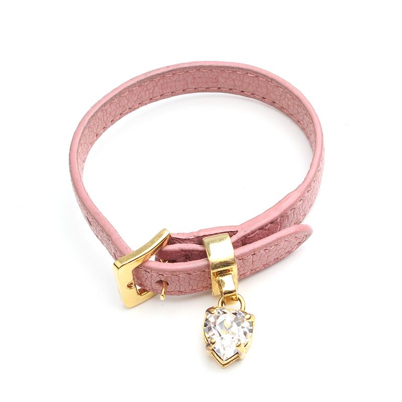 Miu Miu Crystal Pink Leather Bracelet 125312801