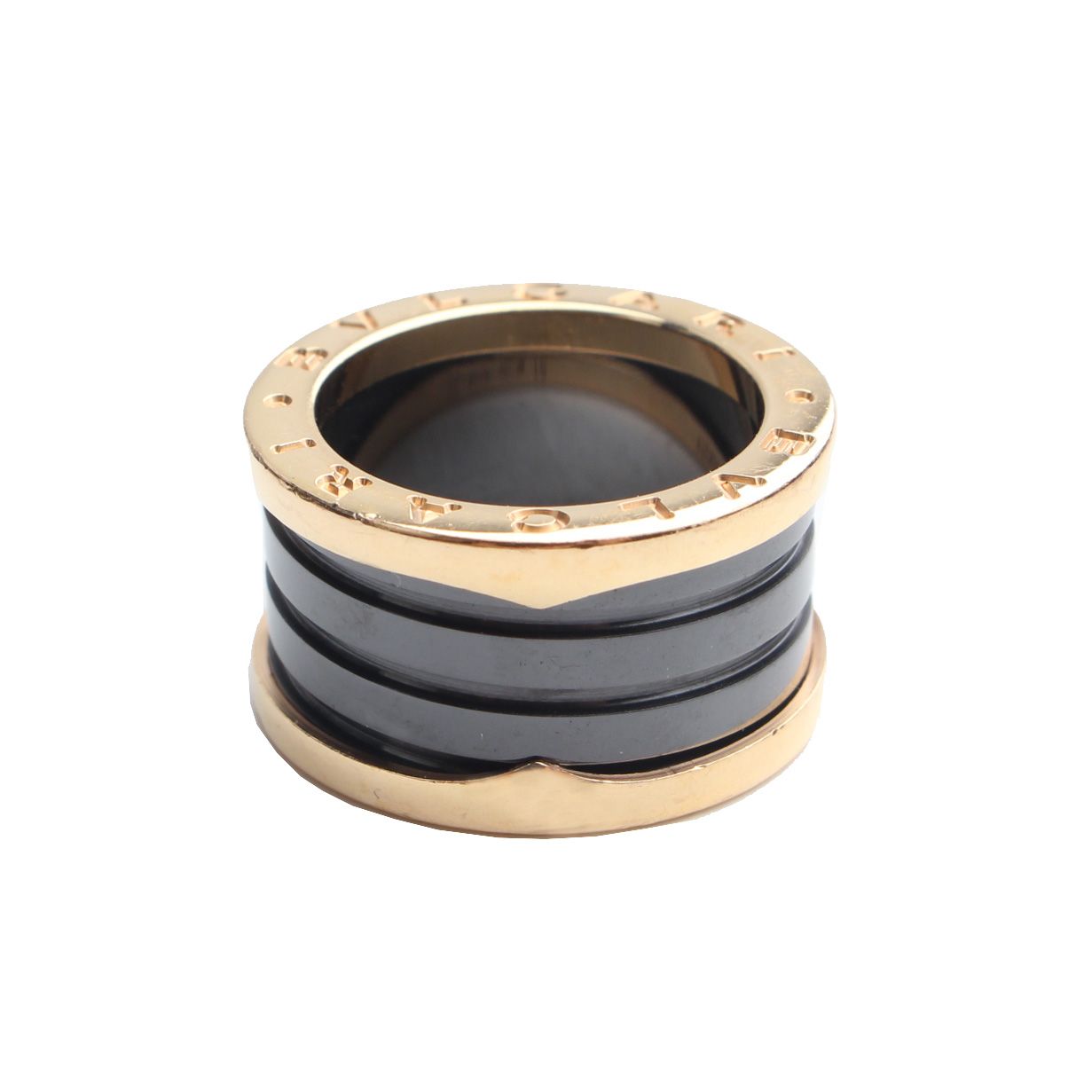 BVLGARI B.zero1 750 Pink Gold Black Ceramic 3-Band Ring 11 119364184