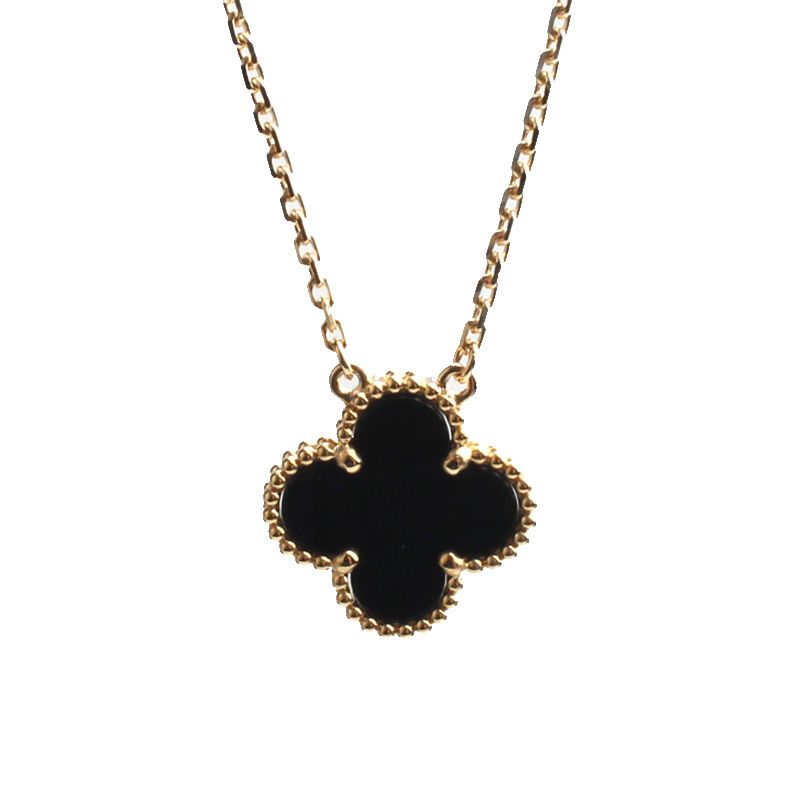 Van Cleef & Arpels Vintage Alhambra Onyx Necklace 12345 115121813