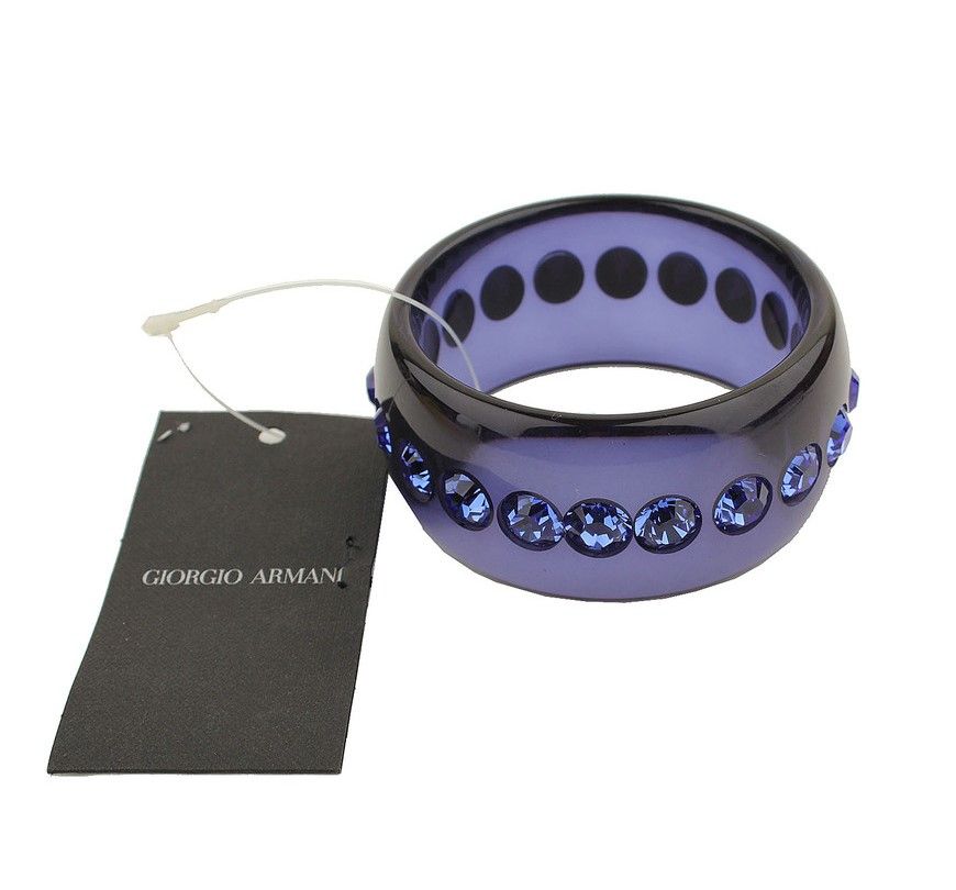 Armani Navy & Blue Crystal Embellished Bangle Bracelet 26811852