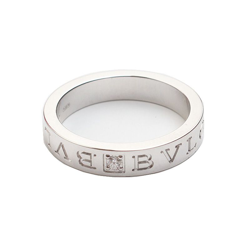Bulgari 18K White Gold 1P Diamond Band Ring 18 64880410