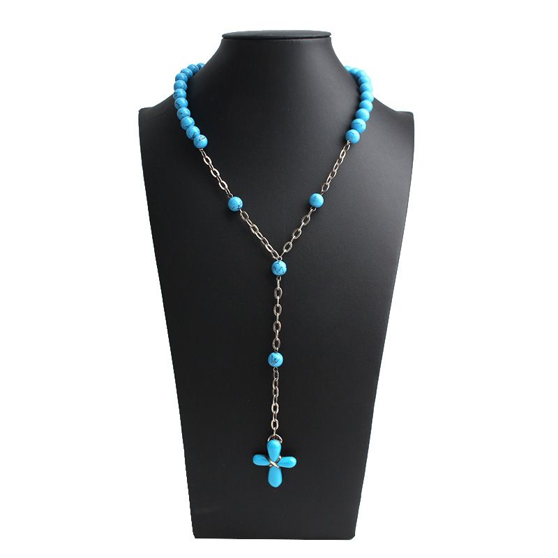 Other Brand Blue Bead Necklace in 925 Silver 115665490