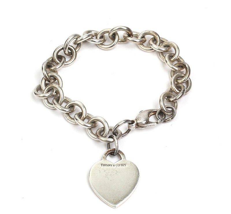 Tiffany & Co Logo Heart 925 Silver Chain Bracelet 31284240