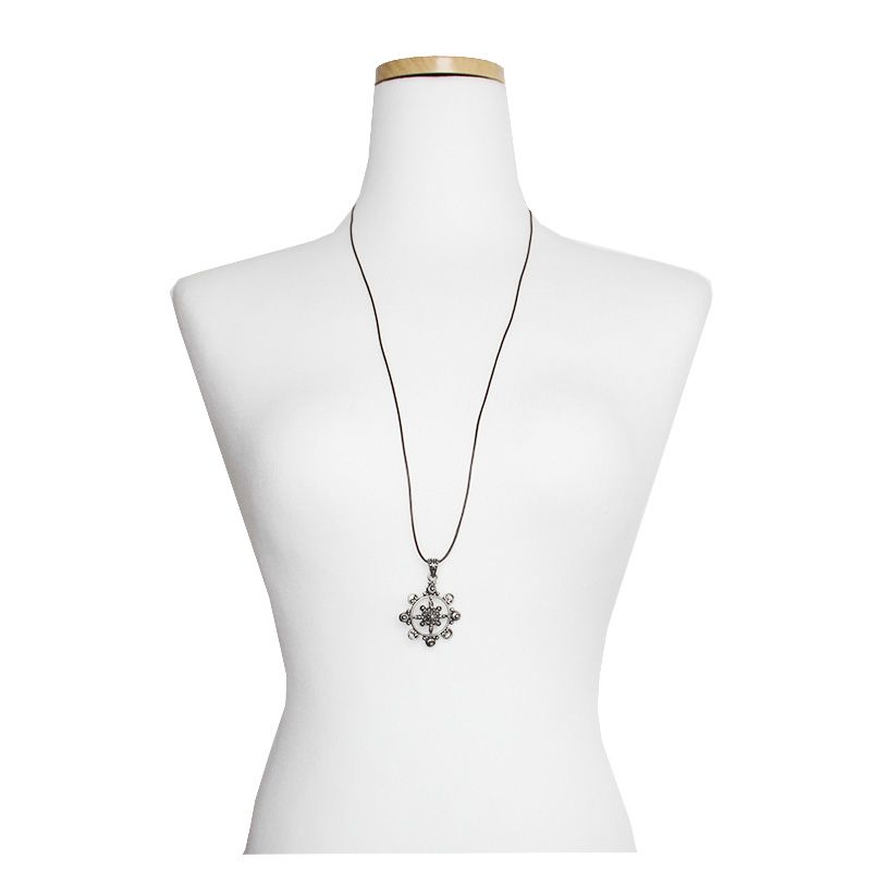 Other Brand 925 Silver Pendant Leather Necklace 114395374