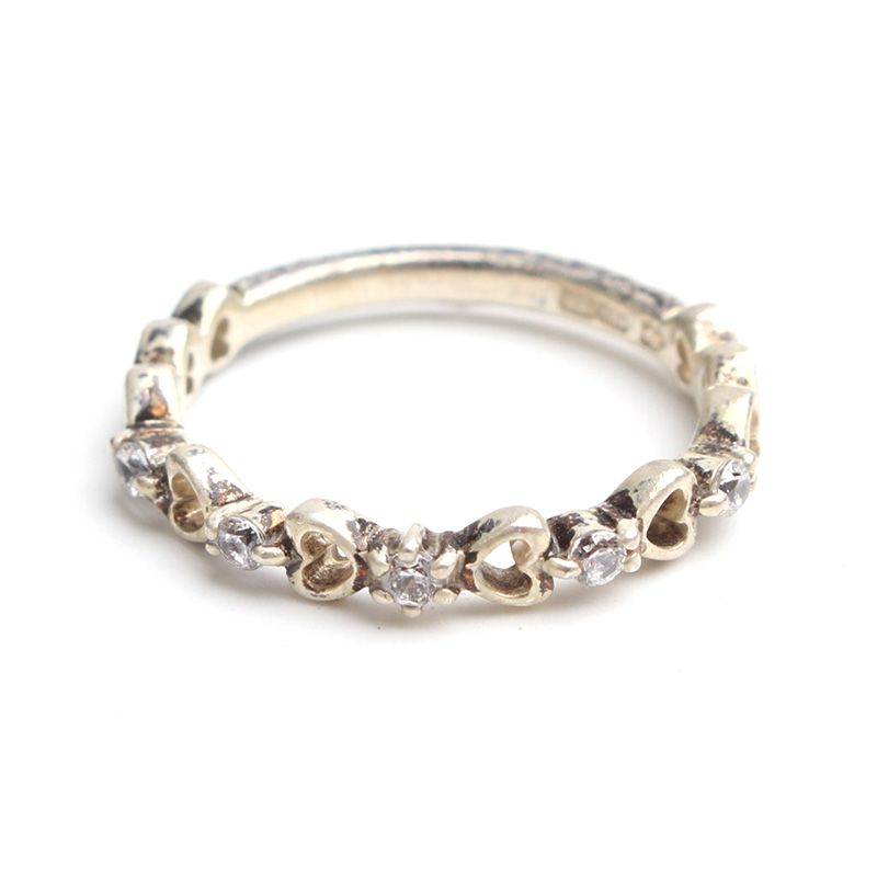 Other Brand Silver Crystal Heart Ring 9 100796772