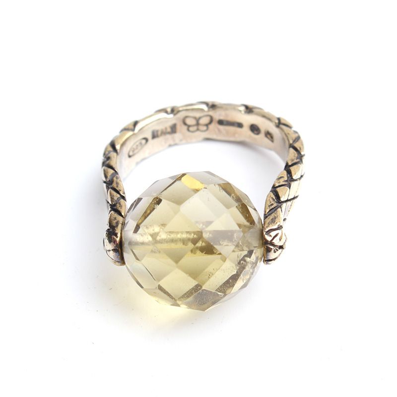 Bottega Veneta 925 Silver Crystal Ring 113074405