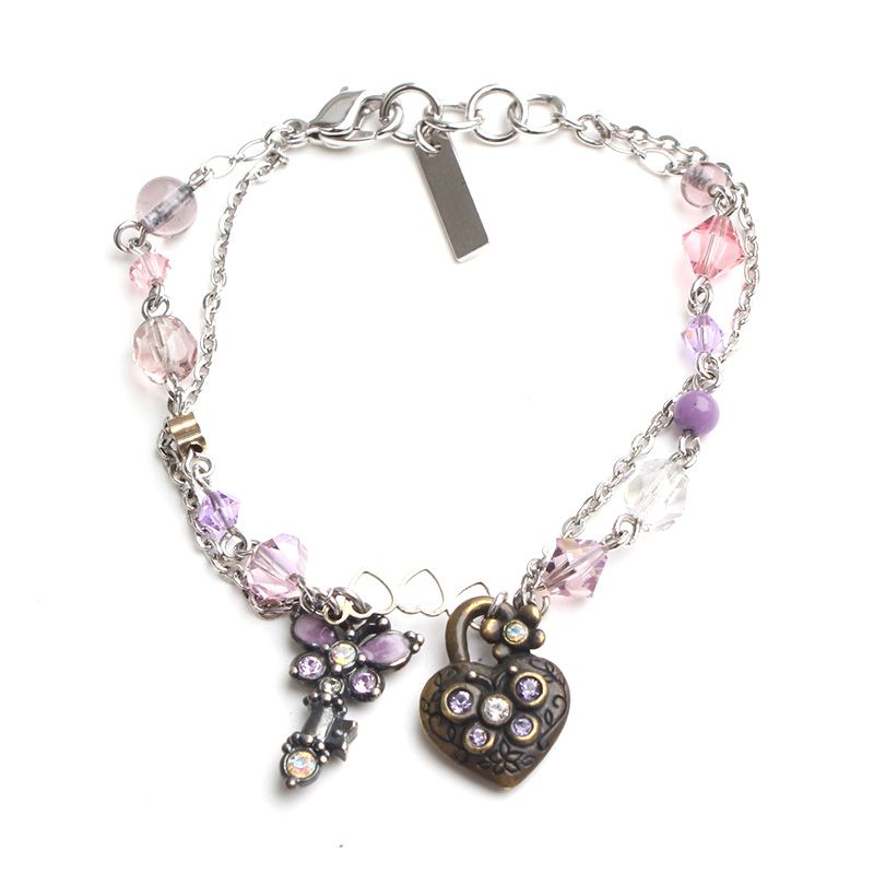 Anna Sui Heart Lock Key Charm Bracelet 97442738