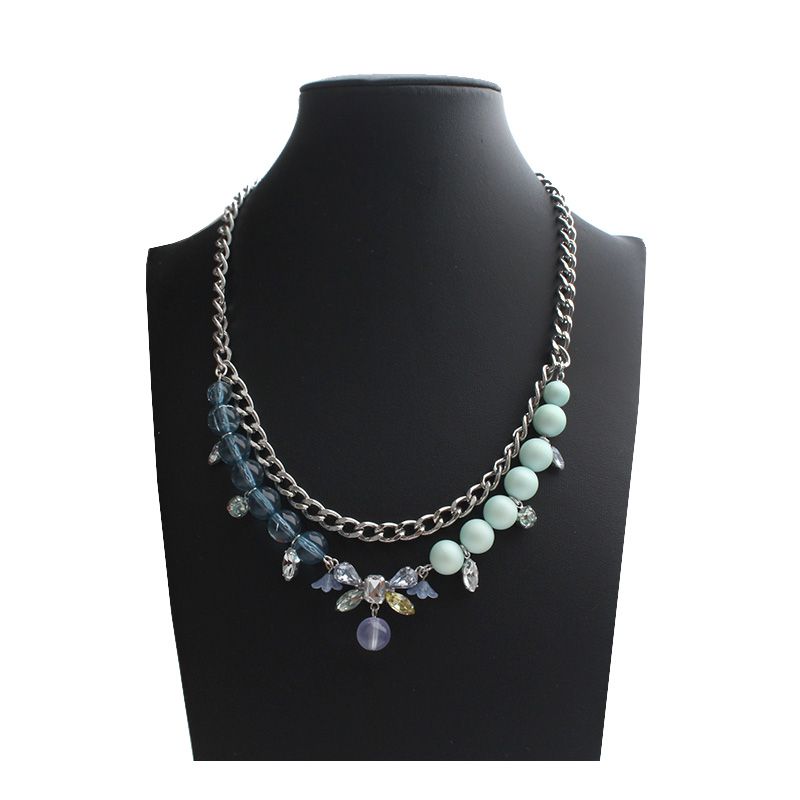 JILL STUART Blue Bead Necklace 925 Silver 98347925