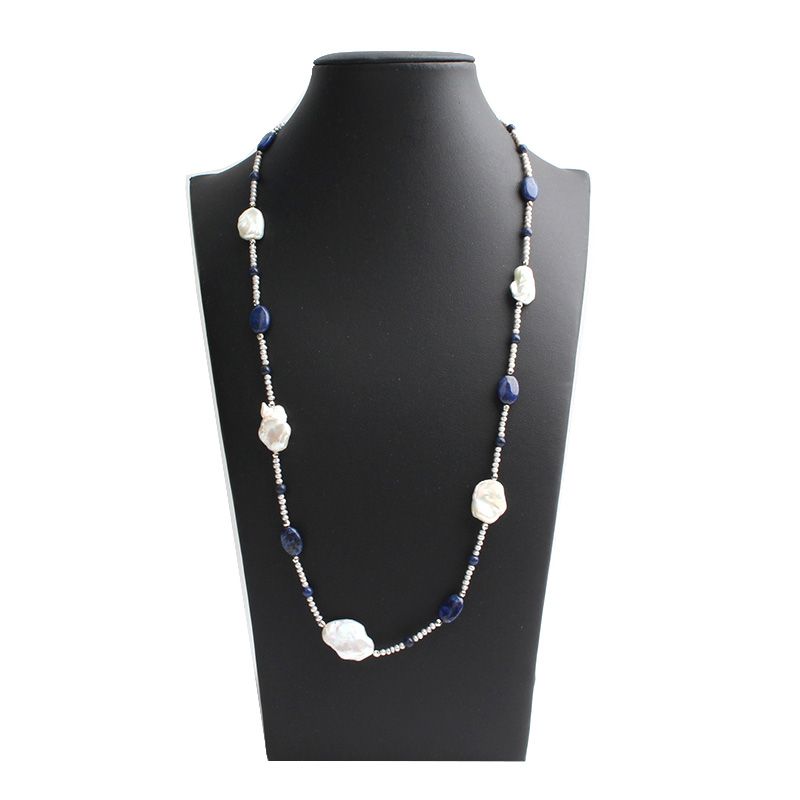 Other Brand Baroque Pearl Lapis Lazuli Necklace 12345 78394297