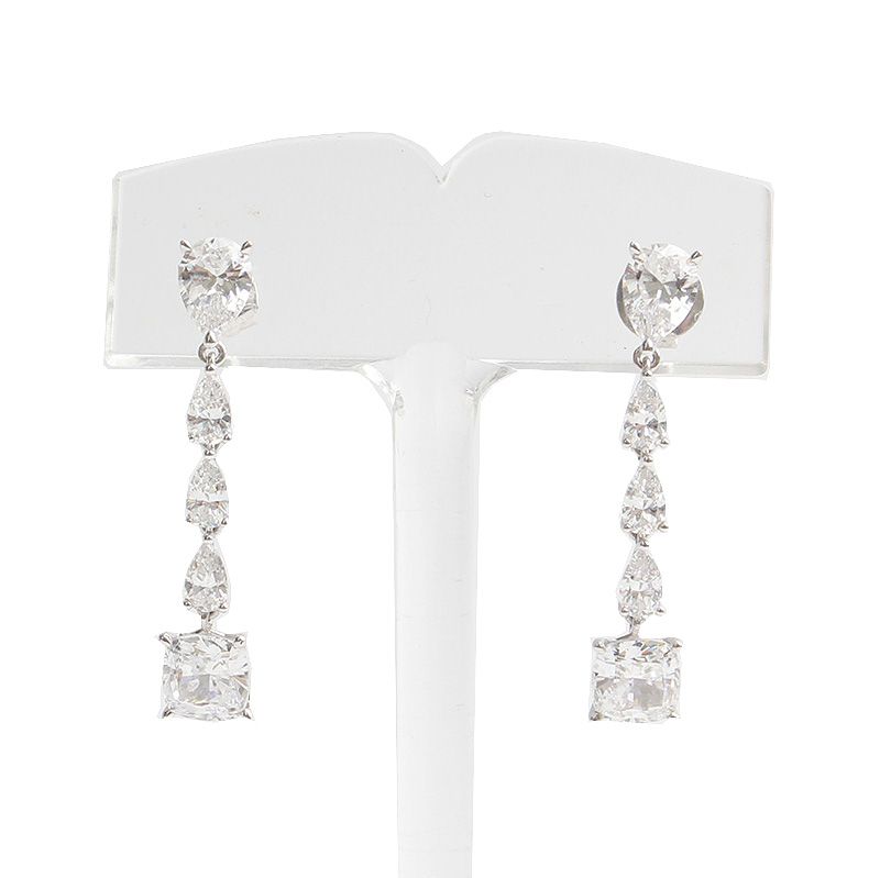Other Brand 925 Silver Crystal Square Drop Earrings 75762675