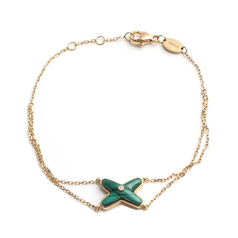 CHAUMET Malachite 750 Rose Gold Joute Lianc Bracelet 75949000