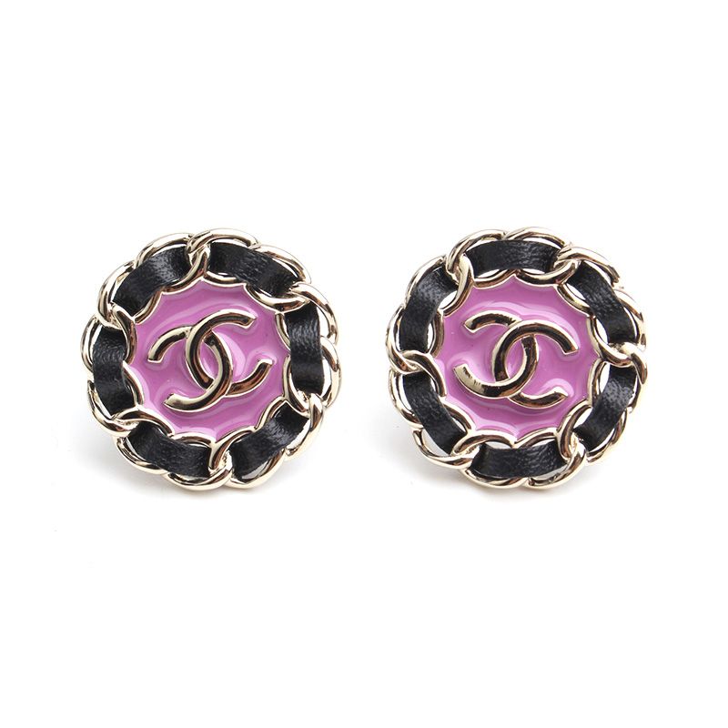 CHANEL Violet Silver-tone Chain Earrings 1.1 84165414