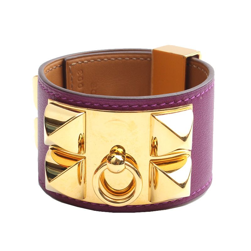Hermes Gold-Tone Medor Violet Bracelet S 78620871