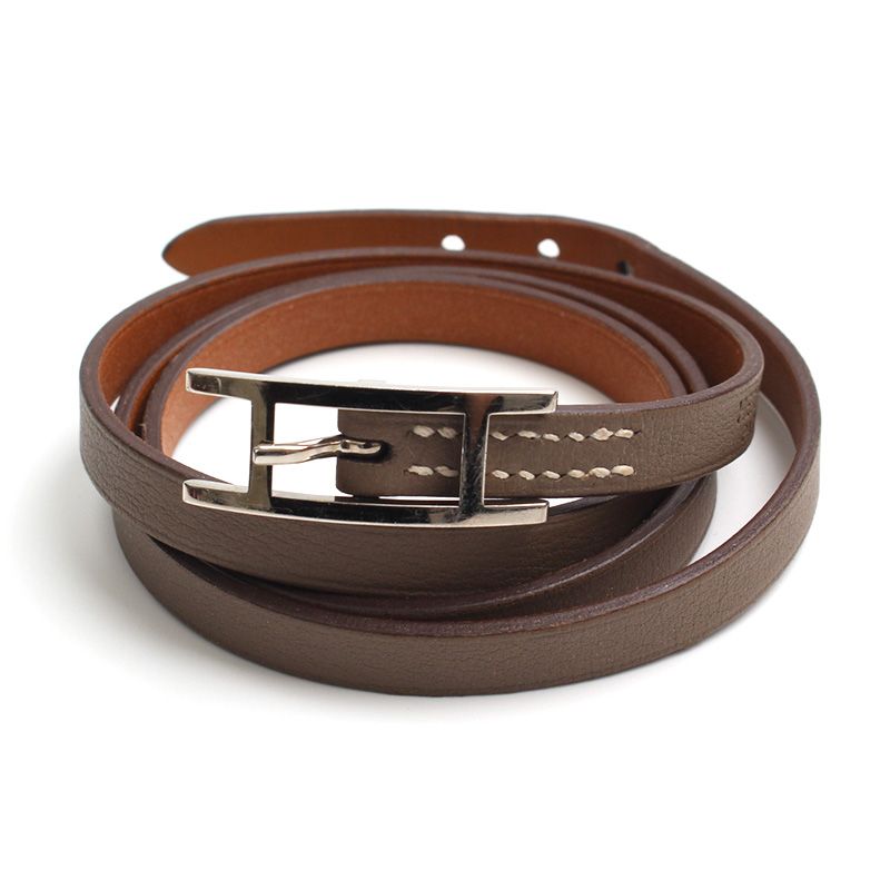 Hermes Brown Hapi 3 Row Strap Bracelet R 74938104