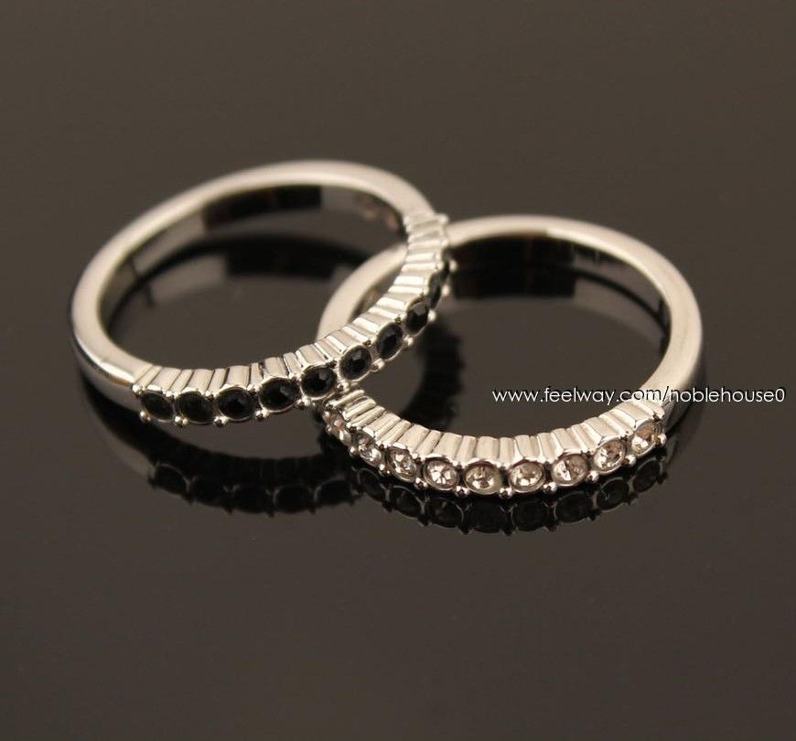 Swarovski Crystal Silver-Plated Ring Set 26811996