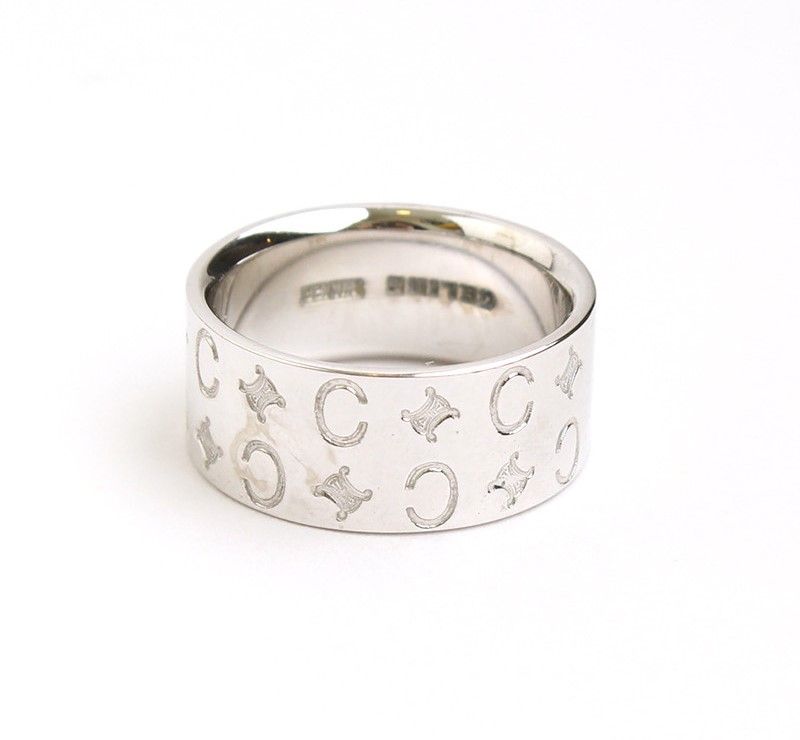Celine Silver Blason Logo Ring 16 29053196