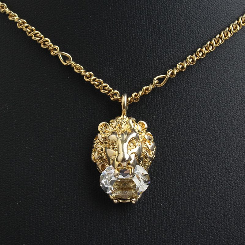 Gucci Leonedoro Crystal Gold Necklace 12345 49467717