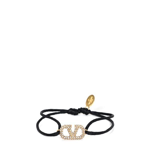 Valentino Black Gold V Logo Crystal Bracelet J0F81 YAB 32U 00057 125339609
