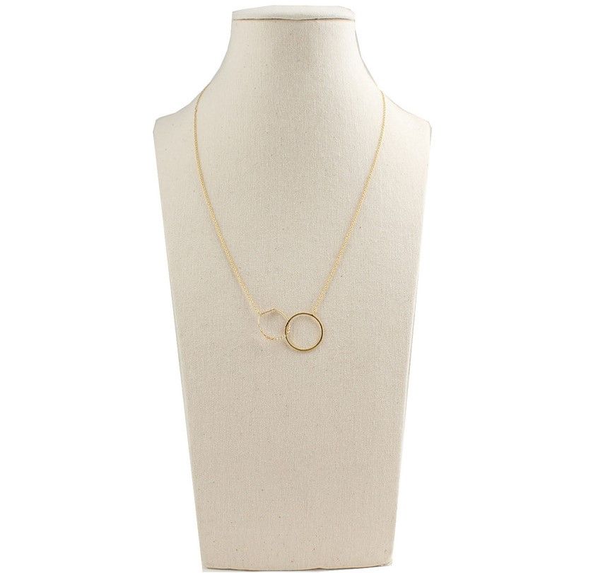Isabel Marant Two Ring Pendant Gold-Plated Bead Necklace 25 26811498