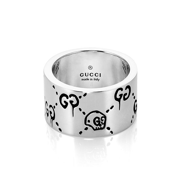 Gucci Skull Ghost Ring 12mm Silver YBC455319001