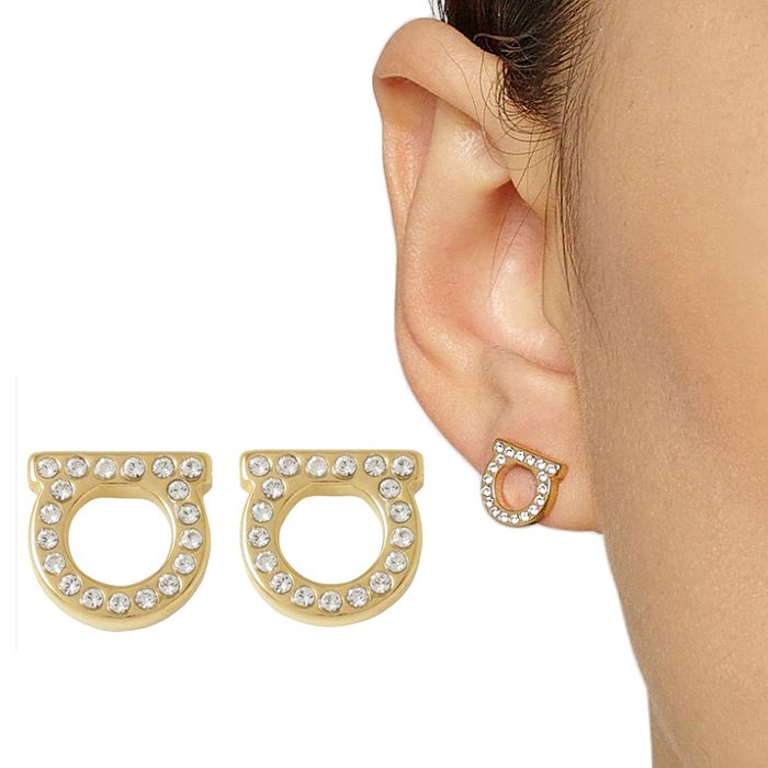 Salvatore Ferragamo Gancini Crystal Earrings 760123 50789398
