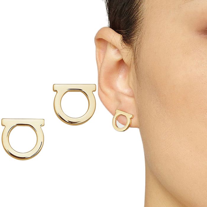 Salvatore Ferragamo Gancini Gold Earrings 760119 50789395