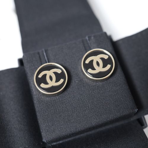 CHANEL CC Logo Round Resin Button Earrings ABA032 72617565
