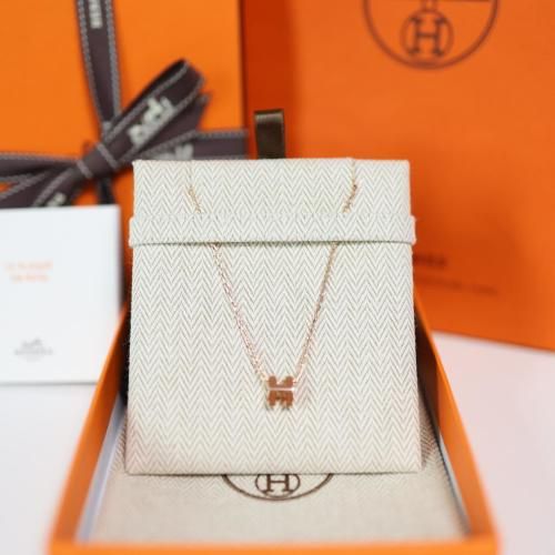 Hermes Mini Pop H Ash Necklace New Gold Rose Gold H147992FOA9 72623896