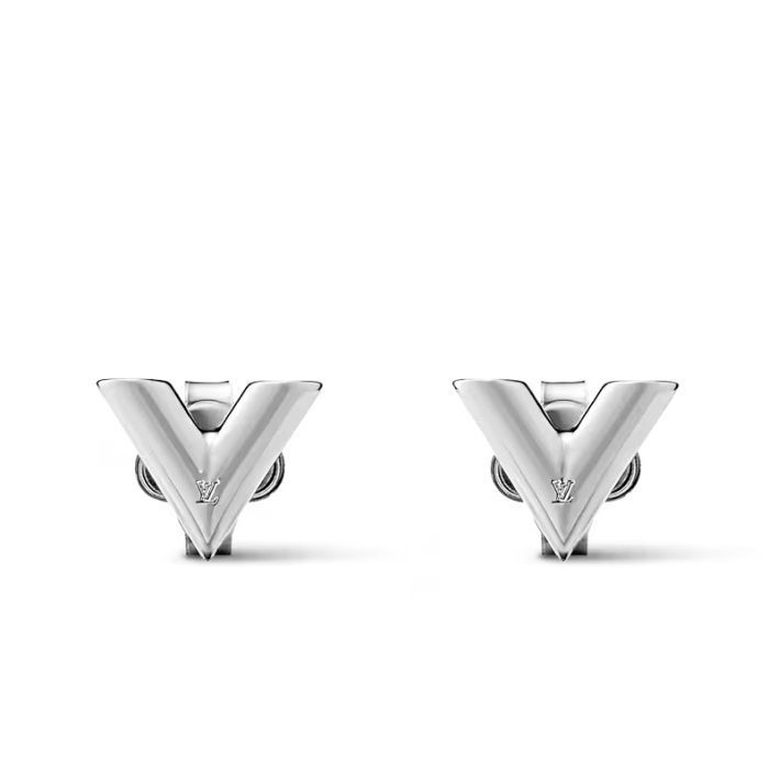 Louis Vuitton Women's Essential V Stud Earrings Silver M63208 118316846