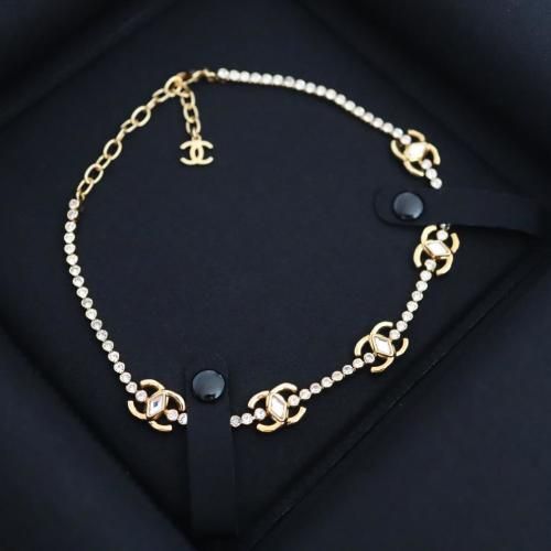 CHANEL CC Logo Crystal Choker Necklace AB9925 72621936