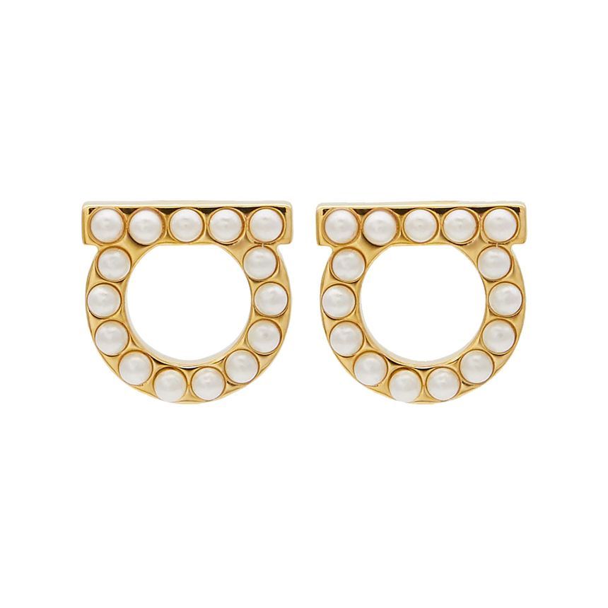 Salvatore Ferragamo Gancini Crystal Pearl Women's Earrings 76 0125 001 0696581 120684623
