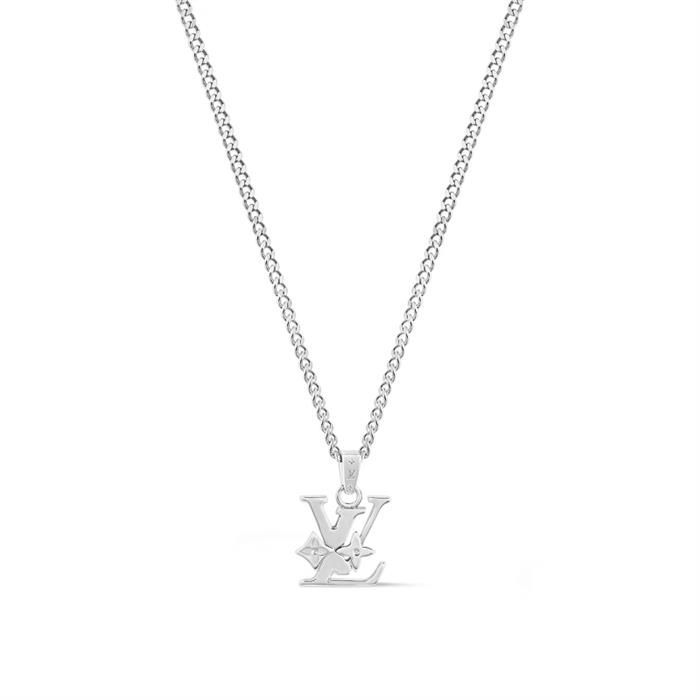 Louis Vuitton Monogram Low Pendant Necklace Silver M02254 118186977