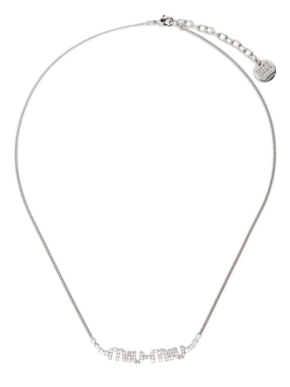 Miu Miu Crystal Metal Necklace Steel Crystal 5IC0582DNC F0OKL 102015167