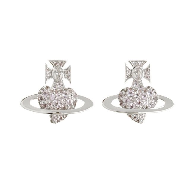 Vivienne Westwood AGNATHA Logo Earrings / Platinum Lilac (6201036H 02P621 P621) 133102597