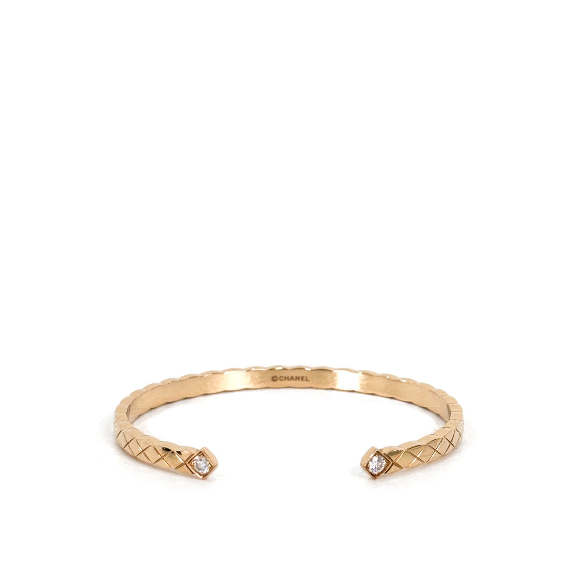 CHANEL Coco Crush Quilted Diamond Bangle Bracelet J11666 128951237