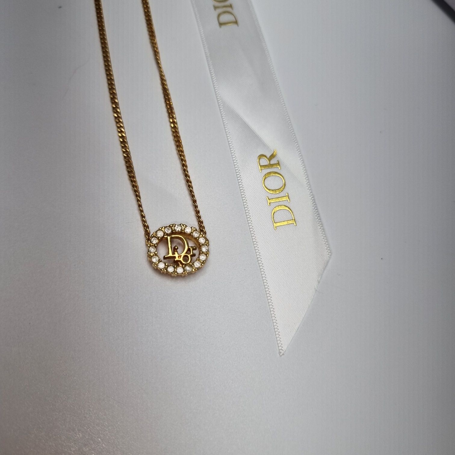 Dior Logo Round Stone Necklace 503-74 133041997