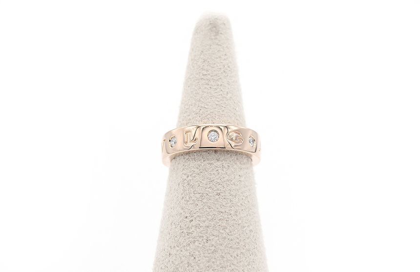 BVLGARI Vanilla Sorbet Wedding Band 18K Rose Gold Diamond 7P Ring 49 (9) 353962 118715116