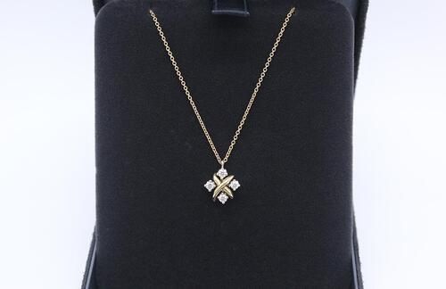 Tiffany & Co Schlumberger Lean Pendant Necklace in 18K Yellow Gold & Platinum 23349833 115611534