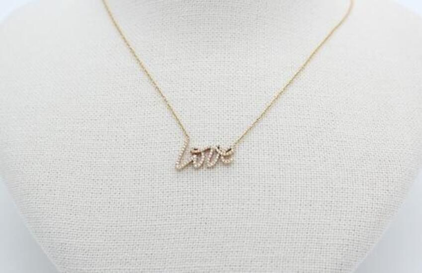 Tiffany & Co Paloma Graffiti Love Pendant 18K Rose Gold Diamond Necklace 26187893 115611512